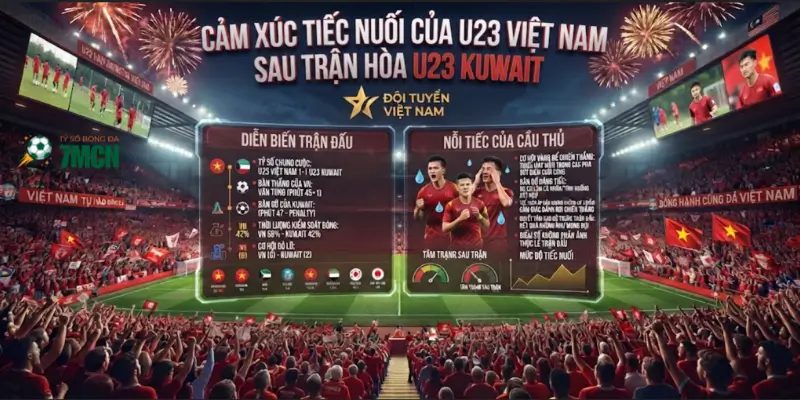 Cảm xúc tiếc nuối của U23 Việt Nam sau trận hòa U23 Kuwait