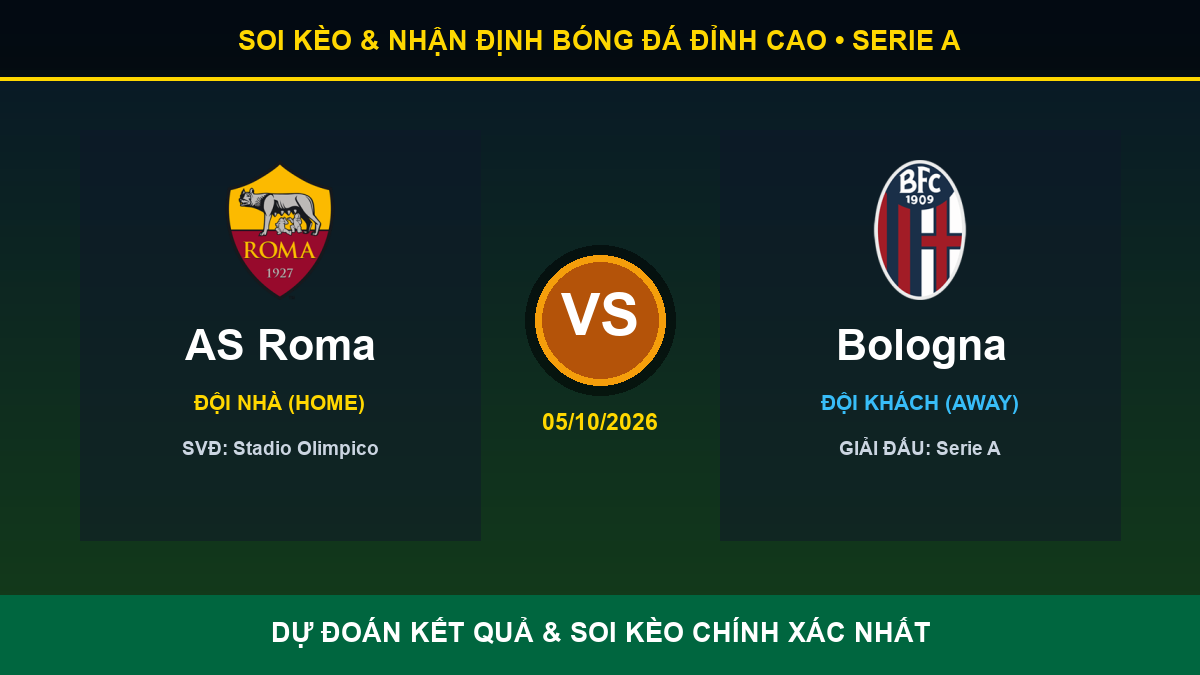 nhận định phân tích trận AS Roma và Bologna - Banner đối đầu AS Roma vs Bologna