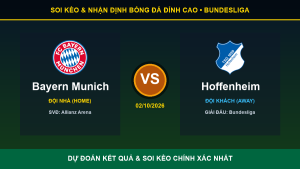 Nhận định phân tích trận Bayern Munich và Hoffenheim ngày 02/10/2026