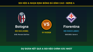 Nhận định phân tích trận Bologna và Fiorentina ngày 01/10/2026