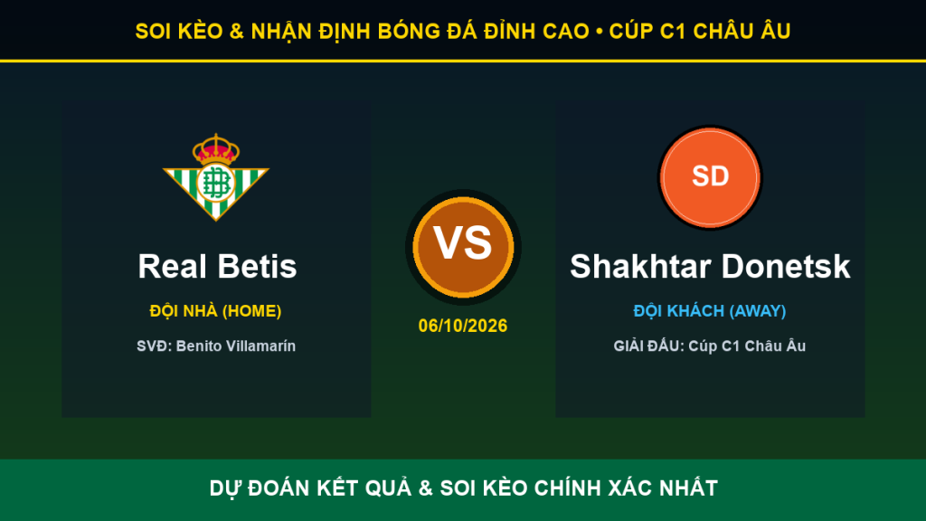 soi kèo 7M trận Real Betis và Shakhtar Donetsk - Banner đối đầu Real Betis vs Shakhtar Donetsk