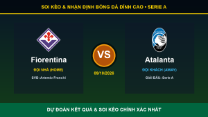Tỷ lệ kèo 7M trận Fiorentina và Atalanta ngày 09/10/2026