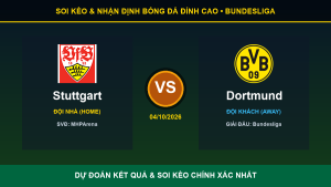 Tỷ lệ kèo 7M trận Stuttgart và Dortmund ngày 04/10/2026